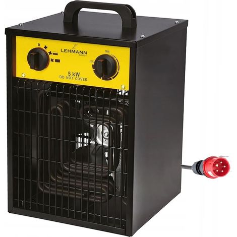 Ltohe-5025 Puissant Aérotherme 5000 W 400 V Chauffage De Chantier Avec Thermostat Et 3 Niveaux De Chauffage Puissance D'air 793 M³/H Pour Garage, Chantier, Atelier (1/5)