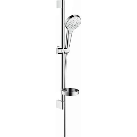 hansgrohe Croma Select S Set doccia 110 Vario con asta doccia 65 cm e portasapone Bianco/Cromo, 26566400