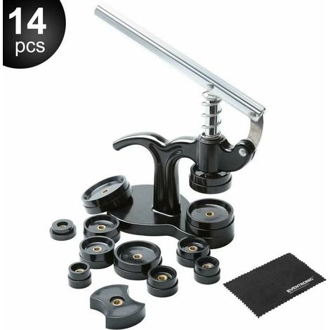 Presse Pour Boîtier De Montre - 12 Moules 18 À 50 Mm - Base En Métal Moulé Avec Trous Filetés - Pression Contrôlée Pour Fermeture De Fond De Montre - 1 Pièce