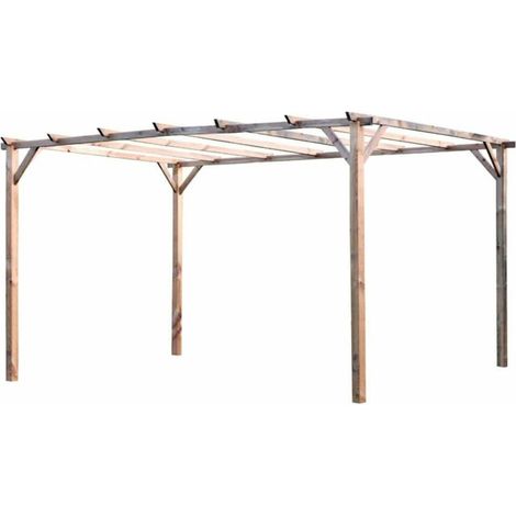 PERGOLA PERGOLATO GAZEBO 3x4 MT IN LEGNO DA GIARDINO CM 240 H ESTERNO PALO 9x9
