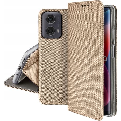Custodia per MOTOROLA MOTO G24/G04 SMART BOOK CHIUSA ORO + VETRO (1/5)