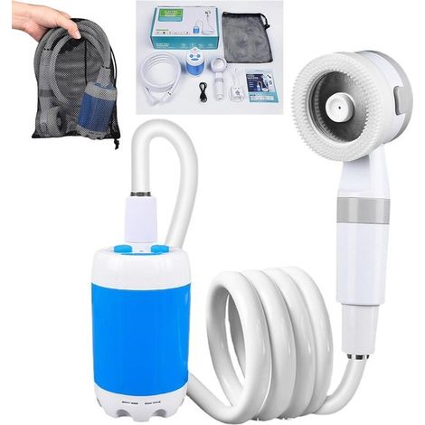Doccia portatile da campeggio, pompa elettrica per doccia con batteria ricaricabile da 5000 mAh, doccia ecologica per esterni, doccia da giardino per campeggio (1/5)