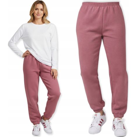 Pantaloni della tuta XS da donna/ragazza, imbottiti con soffice cipria autunno/inverno ROSA (1/5)