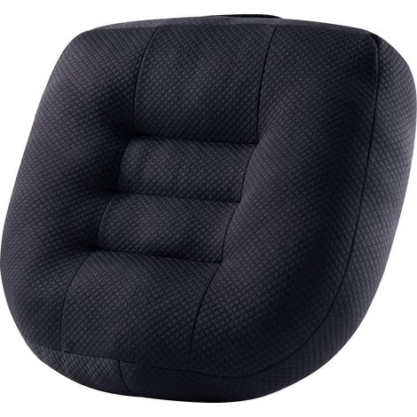 Coussin rehausseur auto noir durci grande taille, assise ferme et haute, améliore visibilité et posture de conduite (1/5)
