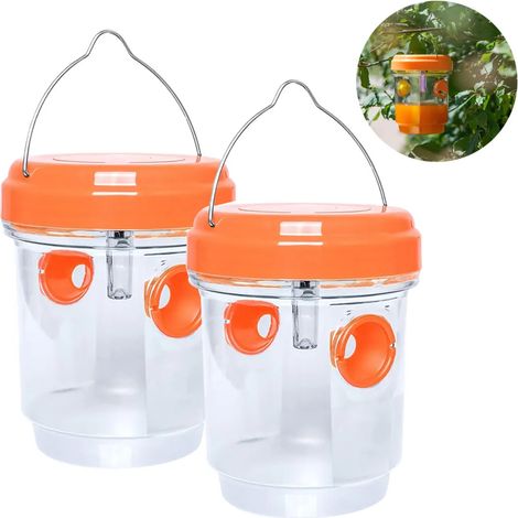 Solar-Insektenschutzlampe 2-teiliges Set Hängendes Gelbwespen-Fanggerät, LED-Licht, für Balkon und Garten (1/5)