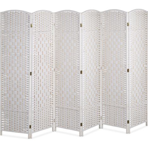 Biombo separador plegable práctico 170 x 240 x 2 cm para salón, dormitorio, recibidor, diseño elegante de madera beige 130010024 (1/5)
