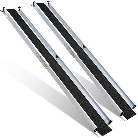 TolleTour Rampa per sedie a rotelle 183cm portatile in alluminio telescopico antiscivolo Lunghezza regolabile 300KG capacità