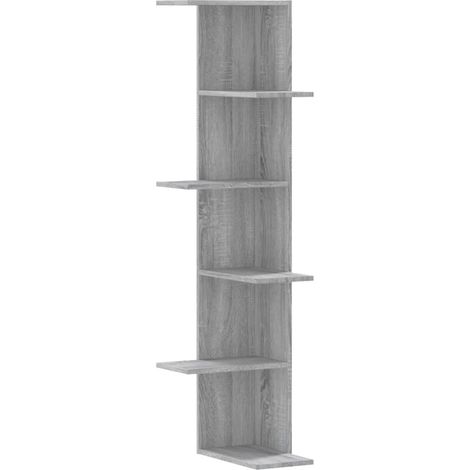 Maison Exclusive - Wand-Eckregal Grau Sonoma 36,5x36,5x140 cm Hol