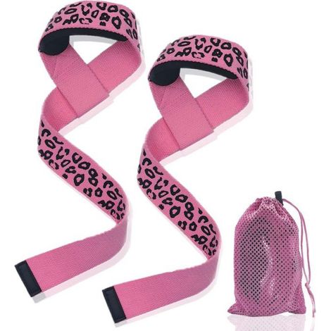 Elastique musculation,Sangles d'haltérophilie avec silicone antidérapant,coussin en néoprène de 5mm - pink[C68414]