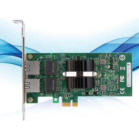 Carte réseau double port Intel 82576-T2 Gigabit PCIe pour serveur, bureau 1000Mbps avec indicateurs LED