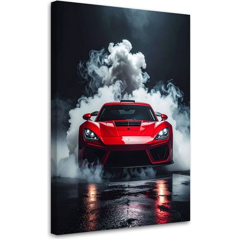 Quadro su tela, Auto sportiva rossa, 70x100 (1/5)