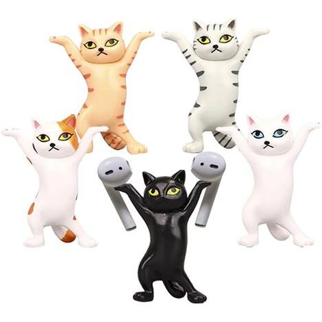 5 x chats dansants et porte-stylo, Boîte de rangement, porte-stylo de bureau, porte-chat Drôle, mini figurine de chat, porte-stylo, porte-stylo de chat, jouet de figurine de chat- (1/5)