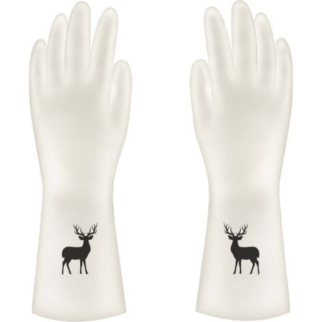 Gants de cuisine en caoutchouc épaissi, antidérapants et réutilisables pour vaisselle et ménage, taille L (1/5)