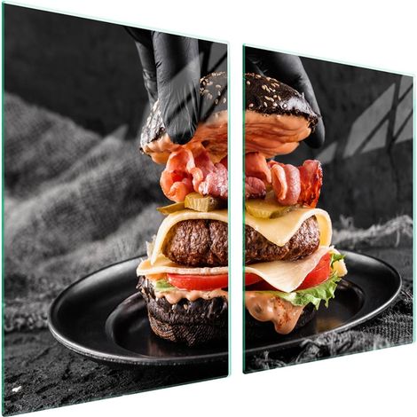 Plaque de protection en verre pour poêle 2x45x52 Cuisine (1/5)