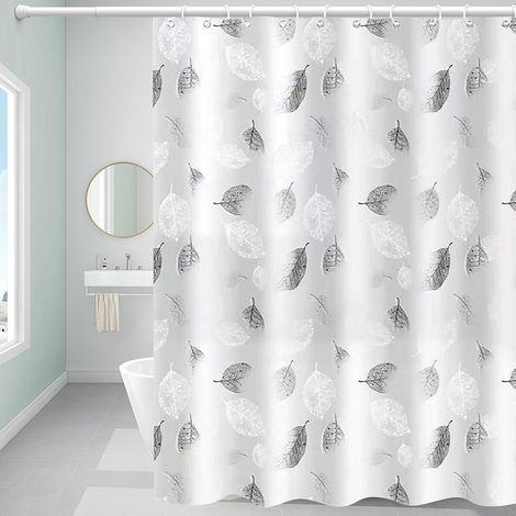 Rideau de douche imperméable premium 180x200cm – Rideau de salle de bain anti-moisissure, matériau PEVA durable, crochets antirouille, élégant et pratique.