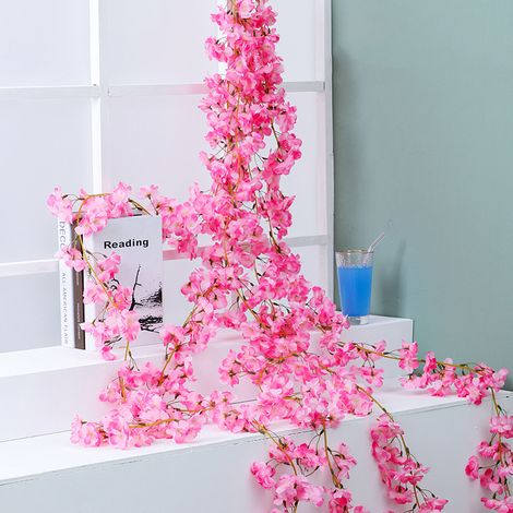 Guirlande de Fleurs de Cerisier Artificielle pour Décoration Murale Salon Chambre (1/5)
