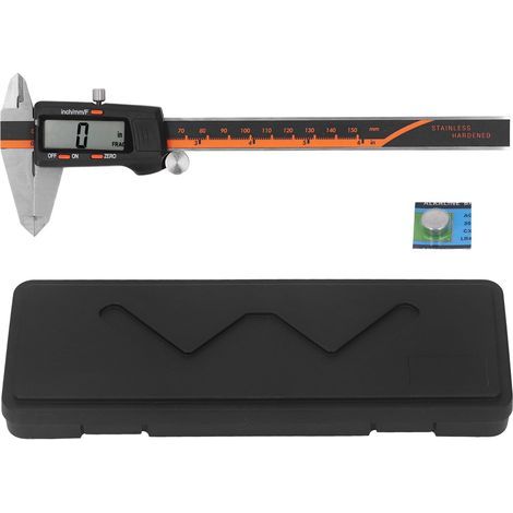 Elektronischer Edelstahl-Messschieber mit digitaler LCD-Anzeige, Messbereich 0 bis 150 mm. (1/5)