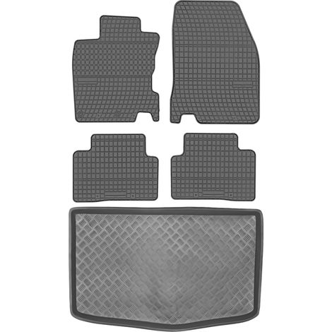 Ensemble de tapis de sol en caoutchouc pour Nissan Qashqai II Crossover (2014-2020) + tapis de coffre (1/5)