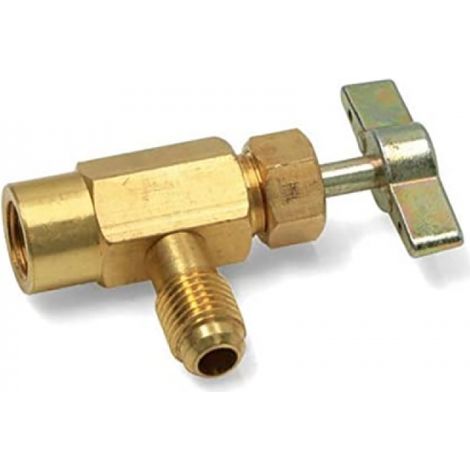 Válvula de Servicio CT338  Hembra 12x1,5 a Macho 1/4" SAE  Adaptador Profesional para Botellas Gas Ecológico FREEZE