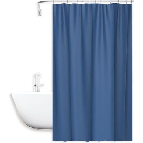 Cleafe - Tenda Doccia Antimuffa Impermeabile 180x200cm Con 12 Ganci Anelli Bagno Blu 69892 - (1/2)