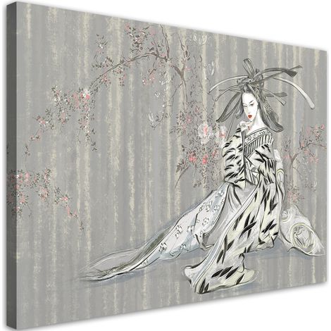 Tableau sur toile Geisha japonaise traditionnelle 100x70 (1/5)