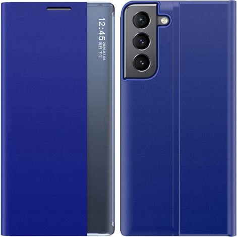 Nuova custodia Sleep Case per Samsung Galaxy S23 con patta e supporto, blu (1/5)