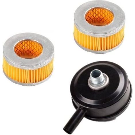 Compresseur d' aspirant isolation acoustique 20 mm en métal fileté, avec 2 pièces de filtre de rechange pour entrée pièces pneumatiques (1/4)