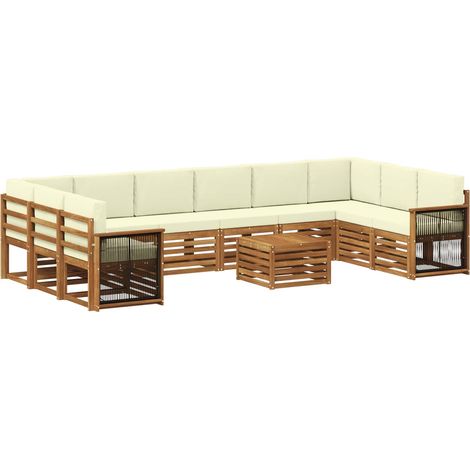 Outdoor Sofa Set with Cushion 8 pcs Natural and Cream vidaXL (1/5)