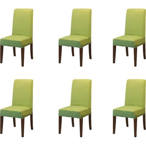 Coppia di coprisedia con schienale in tessuto elasticizzato antimacchia in 10 colori Vestisedia Verde - 6 pezzi