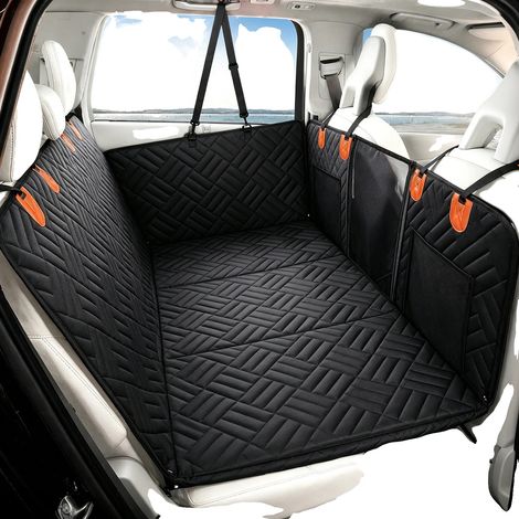 Funda para el asiento trasero del coche para perros, tejido impermeable, diseño antideslizante, color negro. (1/2)