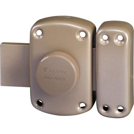 Verrou de porte Bouton/Cylindre - Ouverture à Bouton intérieur, Clé extérieur - Cylindre ø 23 mm, Longueur 45 mm, 5 goupilles - 64200/SC - Anti crochetage - 3 clés (1/5)