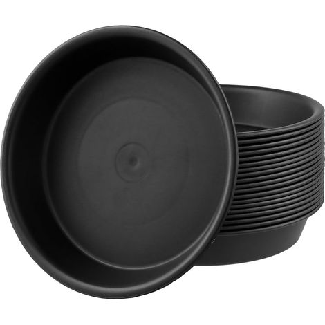 Lot de 20 dessous de pot de fleurs ronds en plastique de 15,7 cm pour intérieur et extérieur (1/5)