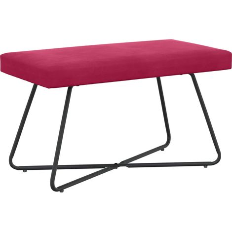 Bench Plain Wine Red 80 x 40 x 45 cm Velvet vidaXL