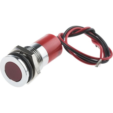 Voyant LED lumineux Rouge RS PRO, dia. 14mm, 12V c.c., IP67 ( Prix pour 1 ) (1/2)