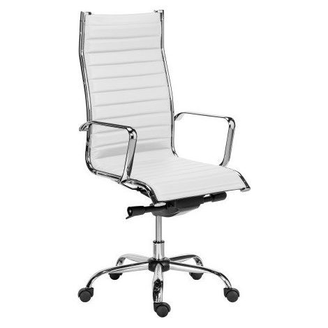 Chaise de bureau Andrea simili cuir - Blanc - Maxiburo