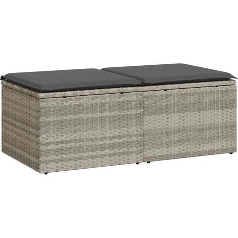 Maison Exclusive - Divano Giardino 2pz con Cuscini Grigio Chiaro Polyrattan Acacia (1/5)