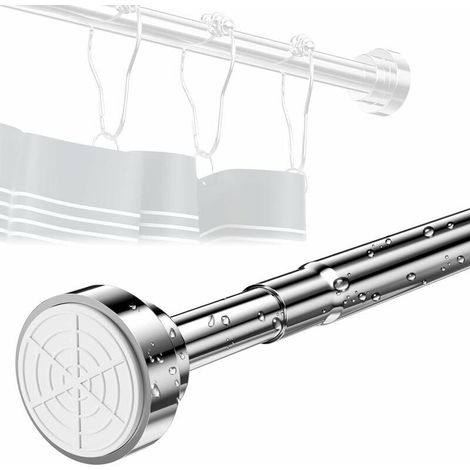 Telescopic rod, shower curtain rod 55-85 cm without drilling, stainless steel telescopic clothes rail, rotatable and adjustable (1/5)