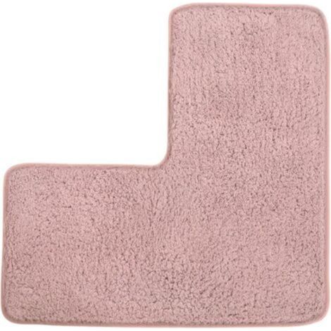 Tapis de bain en L, tapis de salle de bain, tapis de bain d'angle, tapis lavable, tapis de bain doux absorbant l'eau, tapis de sol antidérapant pour salle de bain, chambre, cuisine, salon (rose) (1/5)