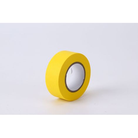 Cinta adhesiva de enmascarar, cinta multiusos, apta para dibujar, etiquetar, etc., 25 mm de ancho x 50 m de largo, color amarillo. (1/5)