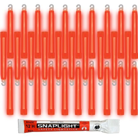 Cyalume Bastone Luminoso SnapLight Glow Sticks 15 cm - Light Sticks molto luminoso con durata di 12 ore - Rosso (Sacchetto da 30) (1/5)