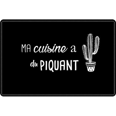 Set de Table "Cuisine Cactus" 28x43cm Noir