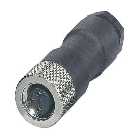 Enchufe de 3 pines recto M8 con conexión de latón de 0,14-0,5 mm² sacc-M 8FS-3CON-M-SW 1506888