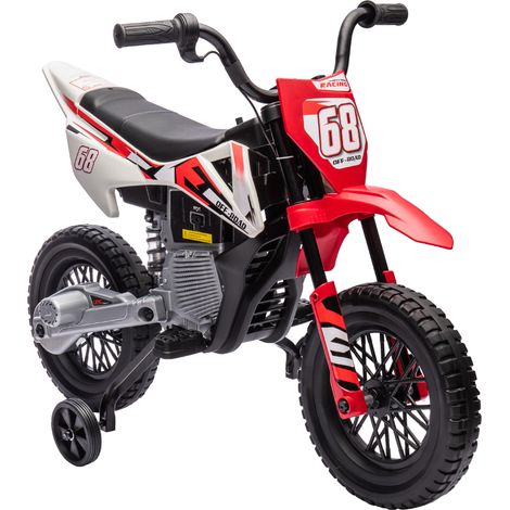 Moto électrique enfant cross 3-6 ans 12V 2 moteurs vitesse max 5 km/h rouge (1/5)
