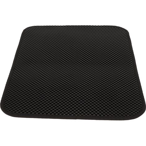 Tapis de litière pour chat antidérapant et imperméable, double couche en EVA, pour chatons, 50 x 40 cm, noir (1/5)
