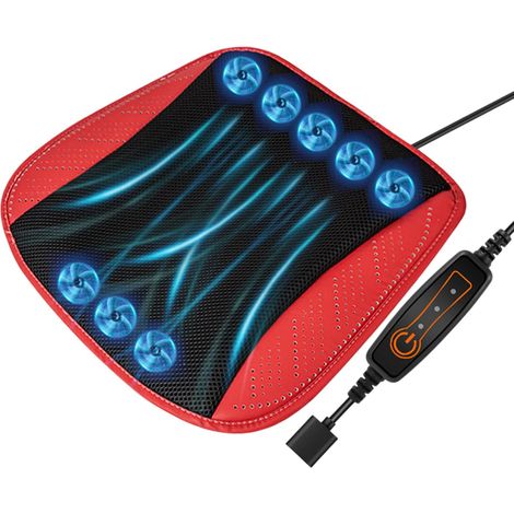 Housse De Siège Voiture - 1 Pièce - Maille Et Coton - 8 Ventilateurs USB - Refroidissement Été - 44x44cm