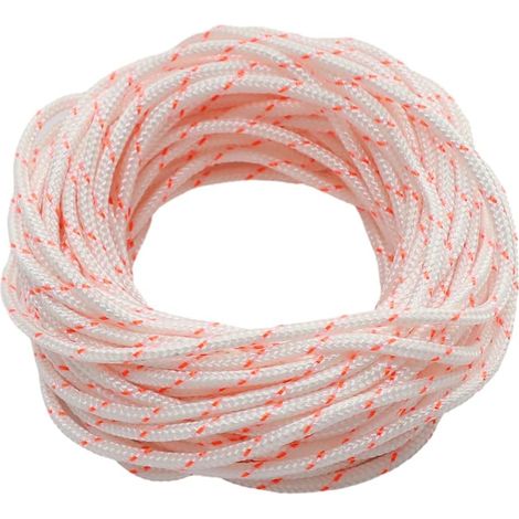 3.0mm Recoil Starter Rope Pull Cord 10-Meter Trimmer Edger Brush Cutter Lawn Mower for Stihl Chainsaw Pull Cord for Husqvarna Chainsaw Cord Recoil Rope Nylon Starter Cord (3.0 mm-Red-10M) (1/5)