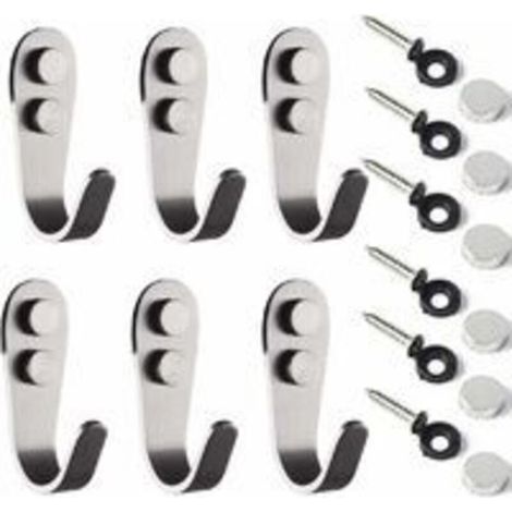 Ganci appendiabiti in acciaio inox, set da 6 ganci portasciugamani da parete, ganci appendiabiti singoli con viti per bagno, accappatoio, camera da letto, montaggio a parete, capacità di carico 35 kg