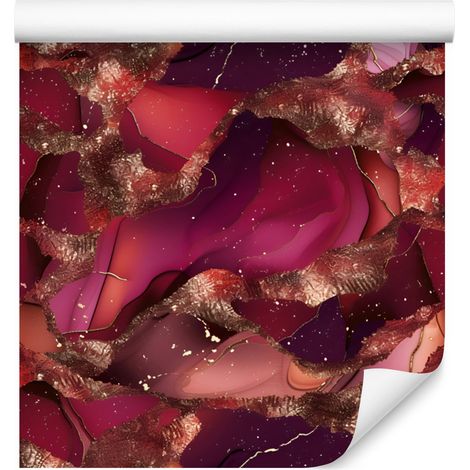 Papier peint rouge encre et bordeaux pour salon et chambre 50x1000 cm (1/5)