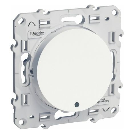 Interrupteur d'éclairage à LED orange poussoir 10A Odace blanc Schneider