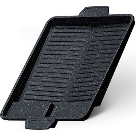 Plaque De Gril - 38x26 Cm - Aluminium Noir - Antiadhésif 3 Couches - Pour Réchaud Camping Gaz - 1 Pièce (1/5)
